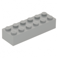 LEGO kocka 2x6, világosszürke (2456)